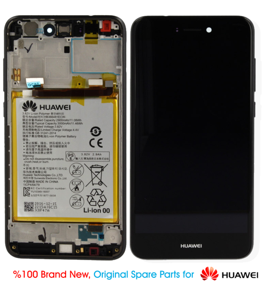 Huawei P8 Lite (2017) Display mit Rahmen schwarz