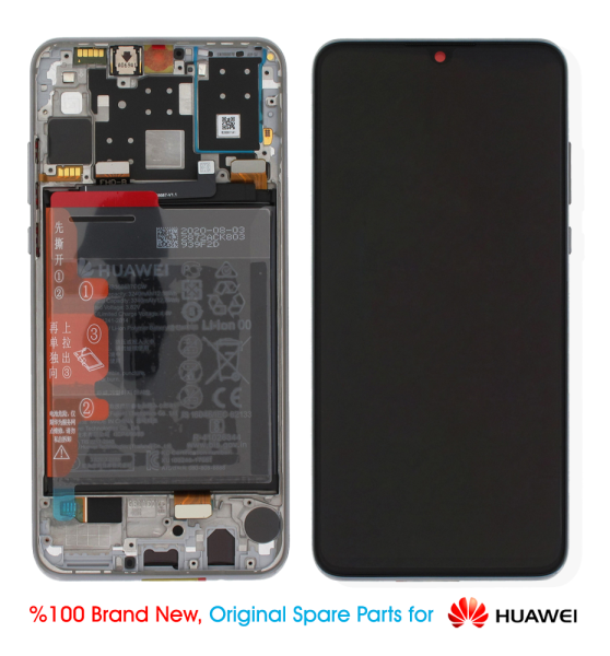 Huawei P30 Lite LCD Display - 02353FQB (New Edition) Pearl White + Battery