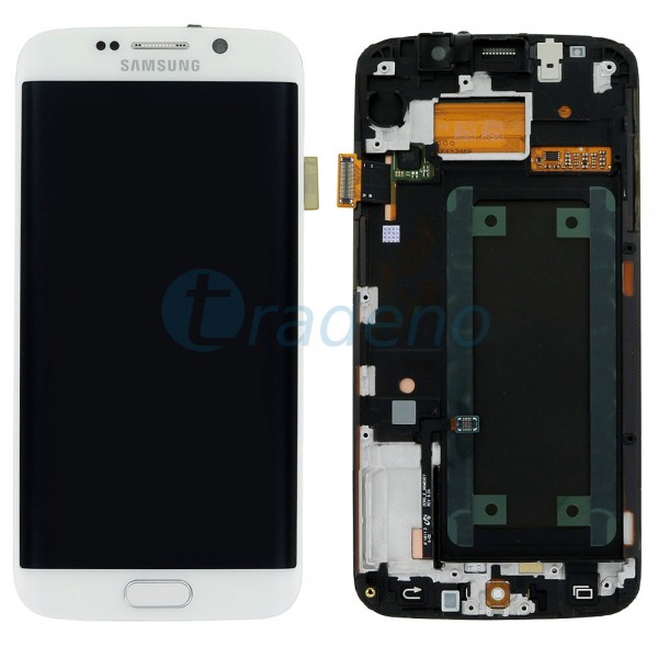Samsung SM-G925F Galaxy S6 Edge - Display Einheit Weiss - LCD + Touchscreen