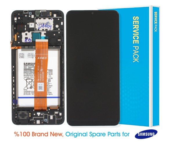 Samsung Galaxy A125F A12 Display Black - GH82-24490A- WITH FRAME