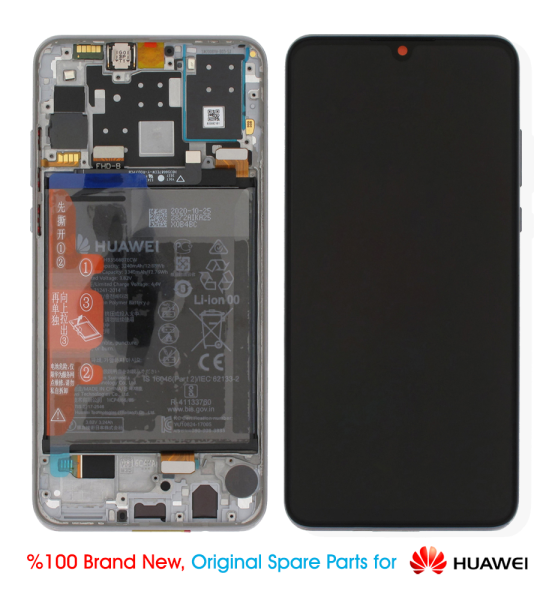 Huawei P30 Lite white + Battery Display- 02352PJN